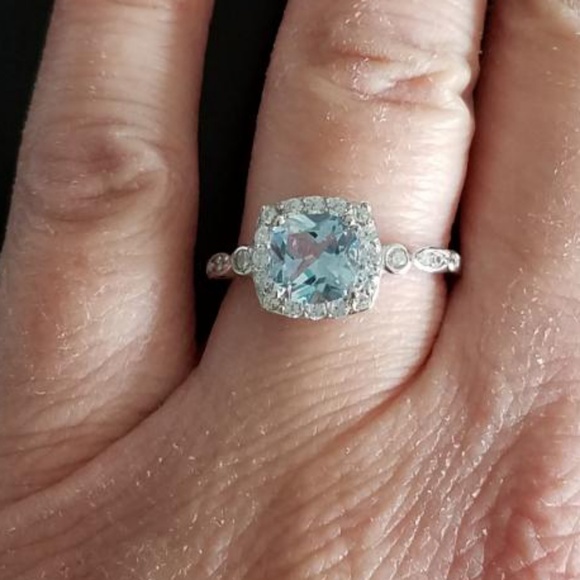 Sterling silver blue topaz ring, S925 sterlingring - Picture 2 of 4